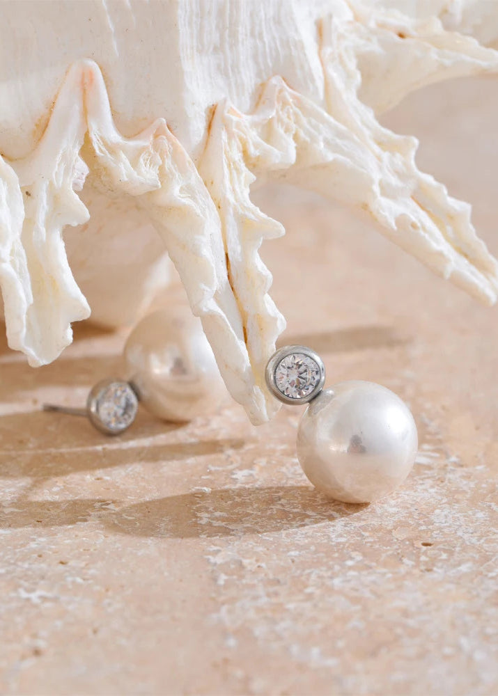 PearlZircon Earrings